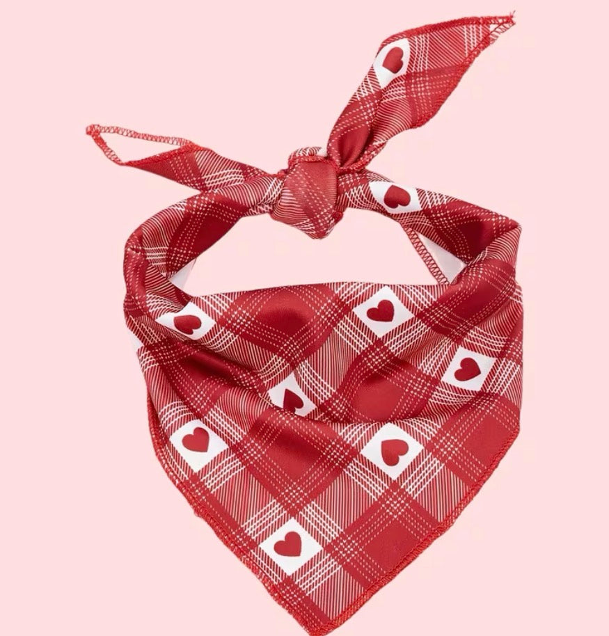 Red Hearts bandana for pet