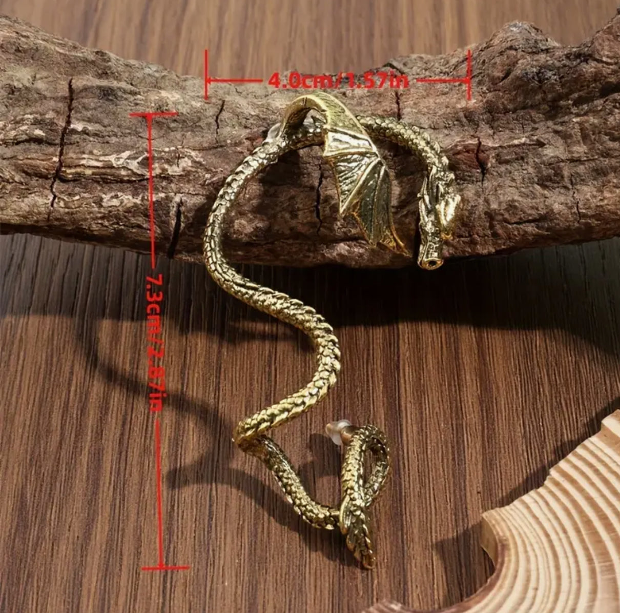 Dragon ear cuffs ( gold or silver)