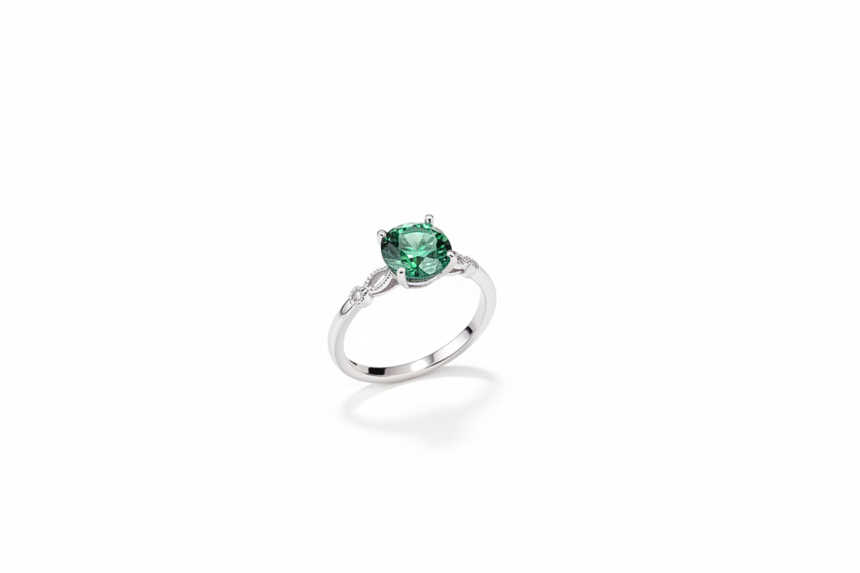 2 Carat Moissanite Sterling Silver Ring