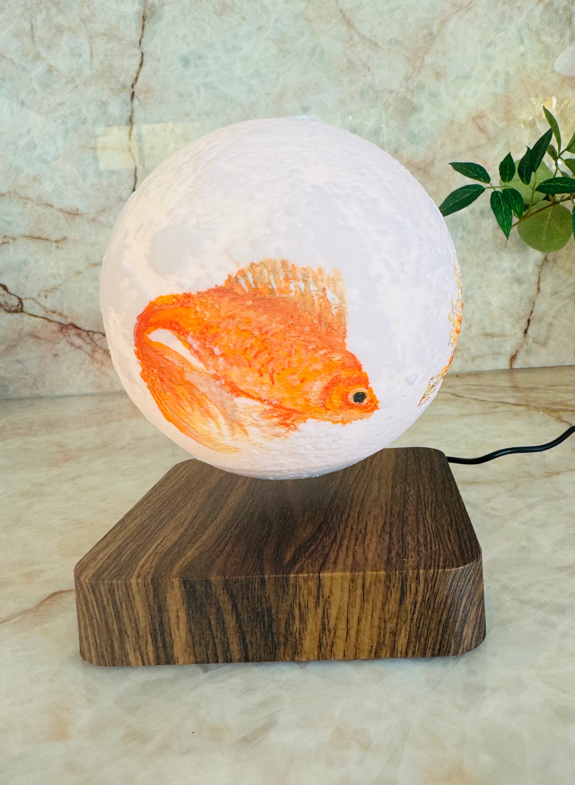 Levitating Rotating Goldfish Lamp