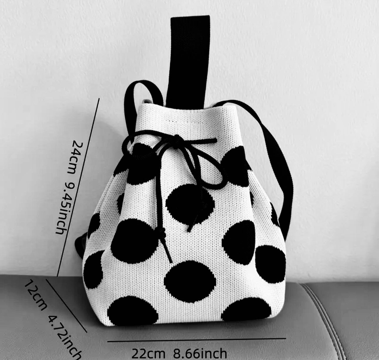 Polka Dot Knit Bag