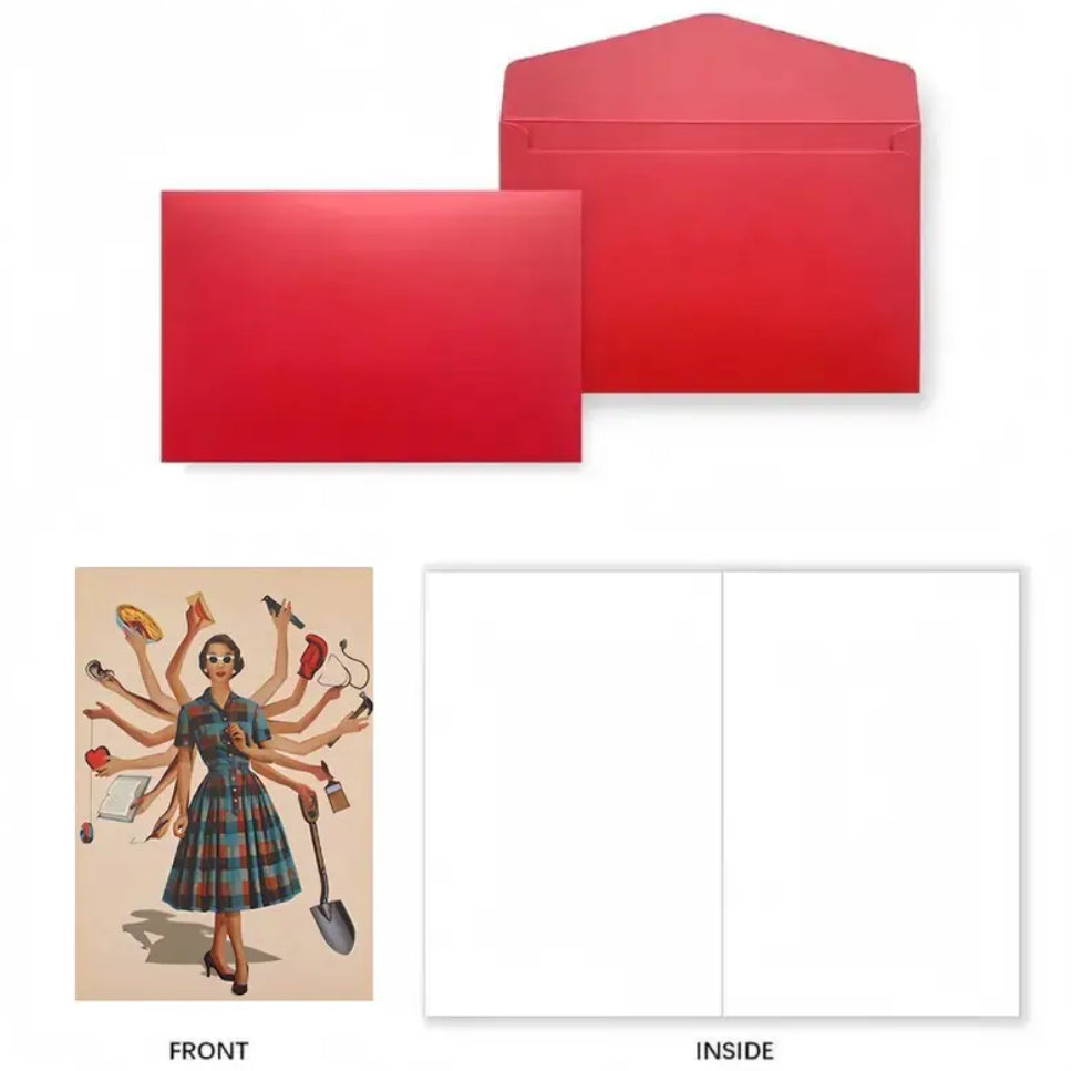 Multitasking Lady Blank Card