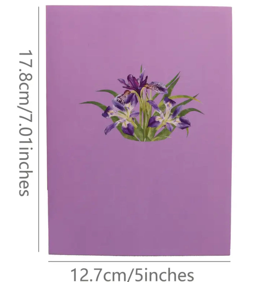 Carte de vœux vierge avec bouquet pop-up 3D