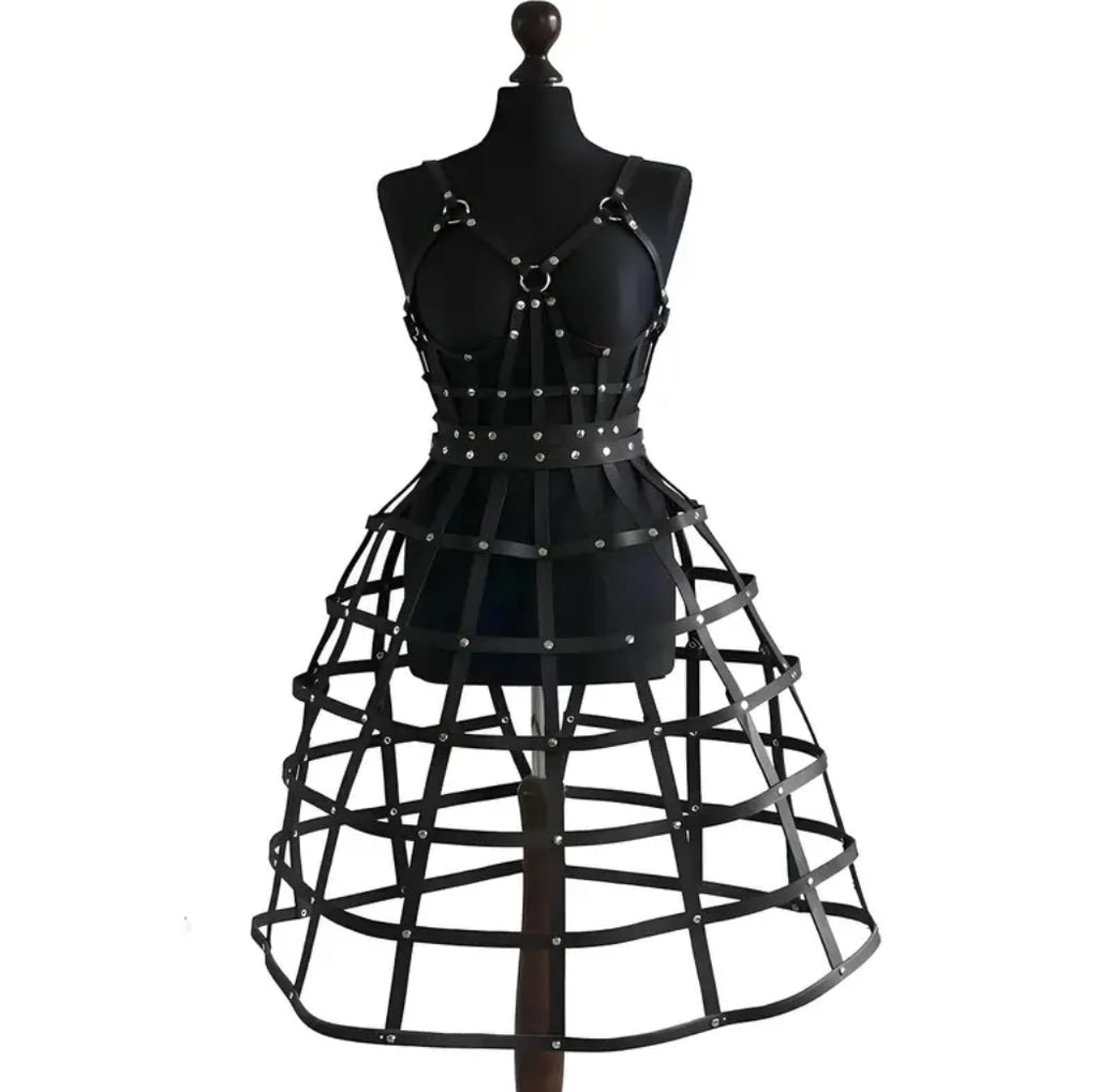 Faux Leather Corset and Skirt