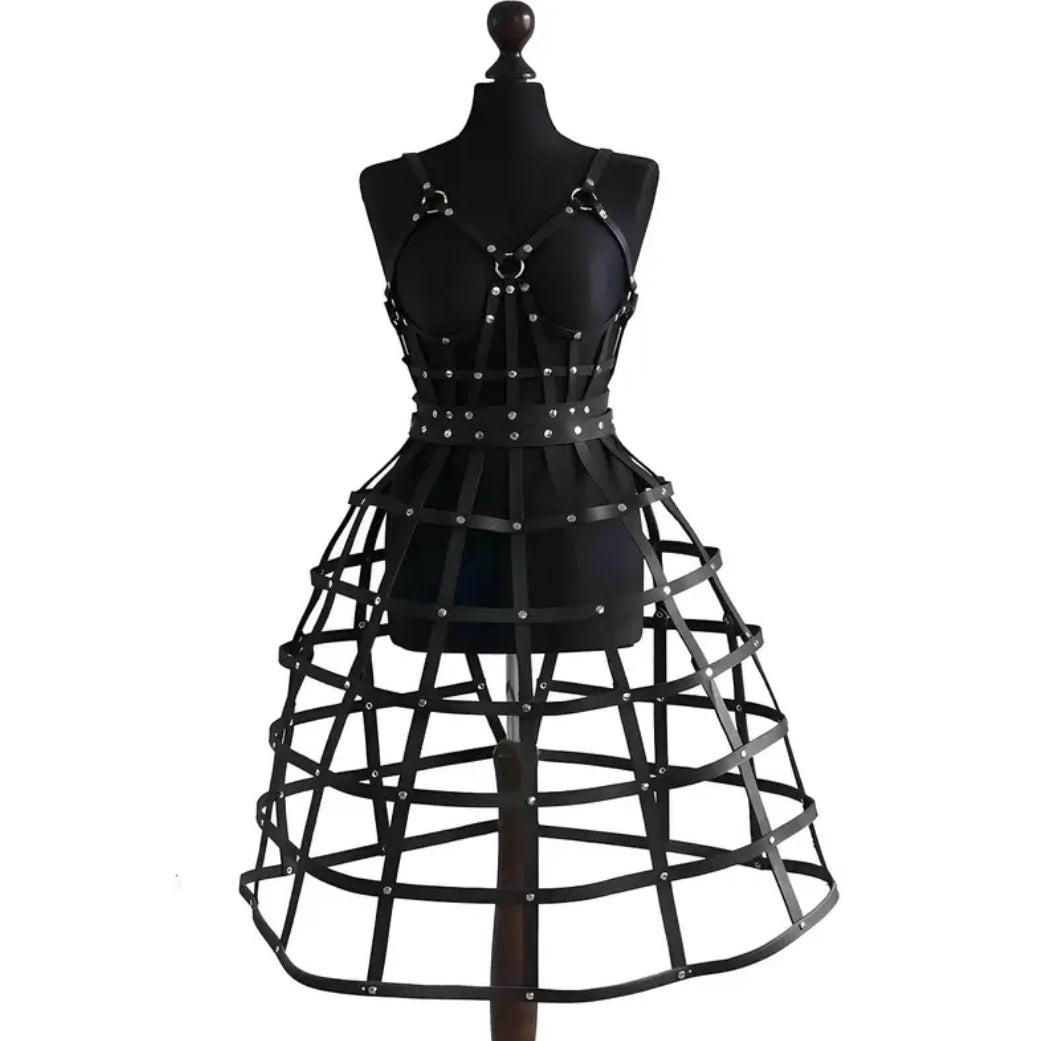 Faux Leather Corset and Skirt
