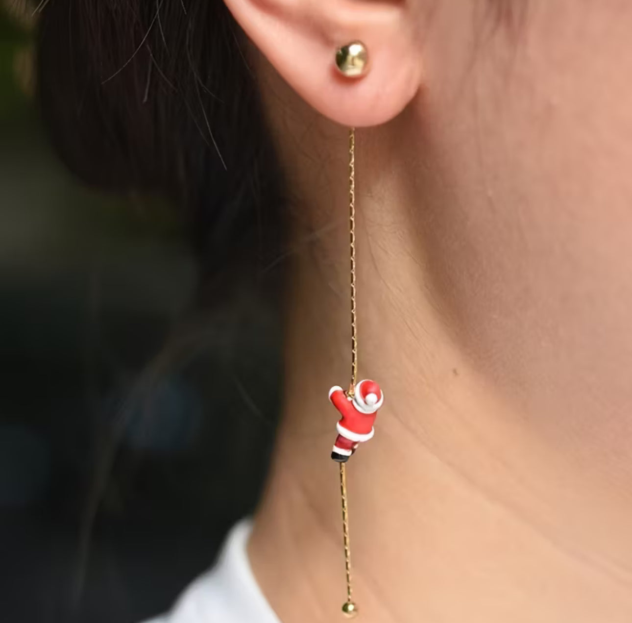 Climbing Santa Earrings