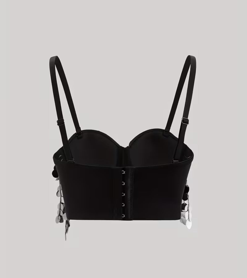 Silver Sequin Disco Corset