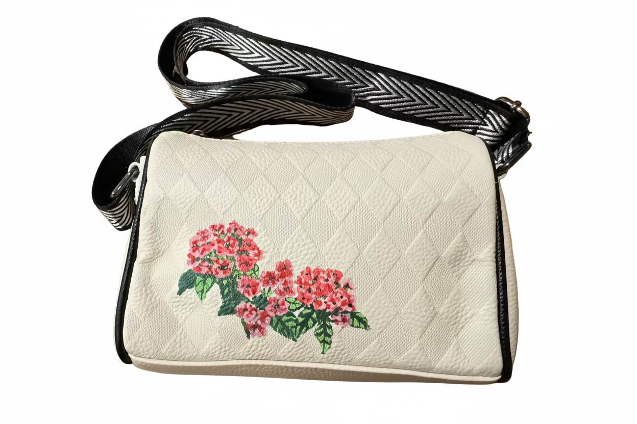 Hand painted Leather Handbag