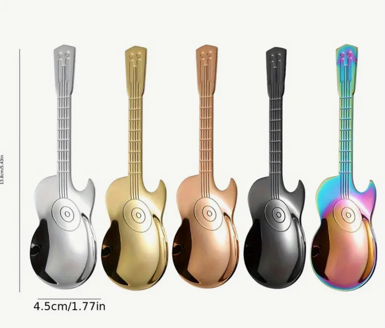 Large Coloured Electric Guitar Teaspoon (stainless steel)