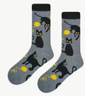 Black Cat with ball of wool socks