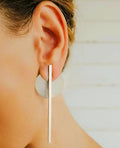 Silver-plated circle earrings