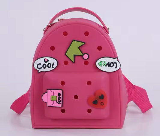 Rubber Waterproof Backpack (Hot Pink)