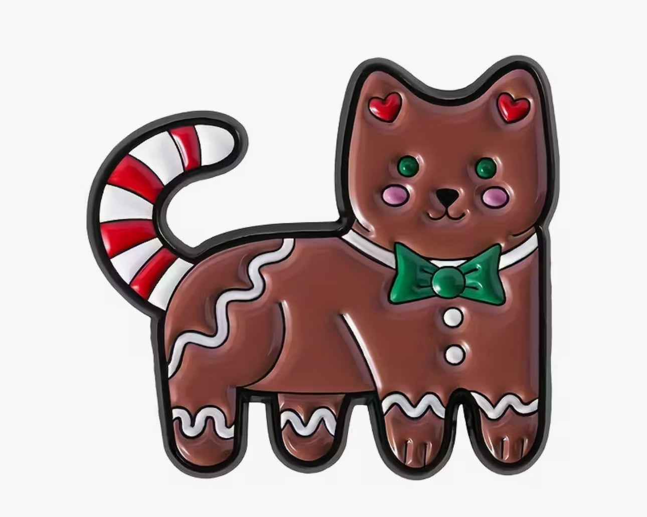Christmas Gingerbread Cat pin