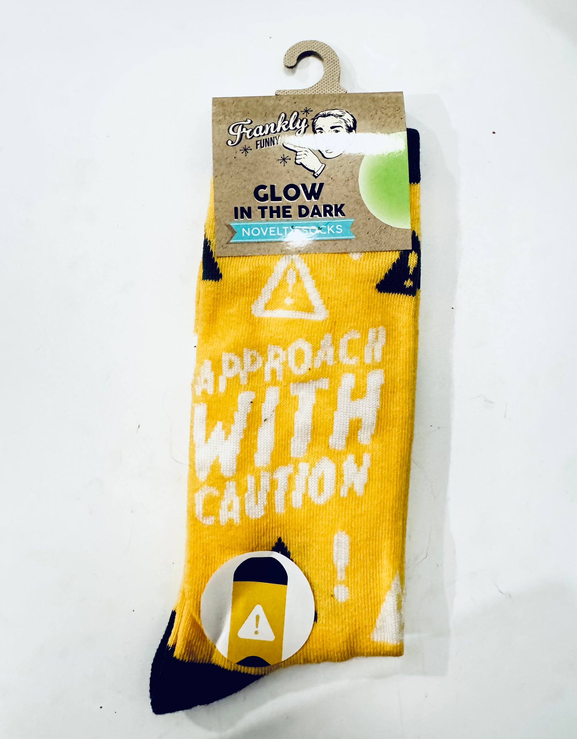 Glow in the Dark “Approach with Caution ⚠️ “ Socks
