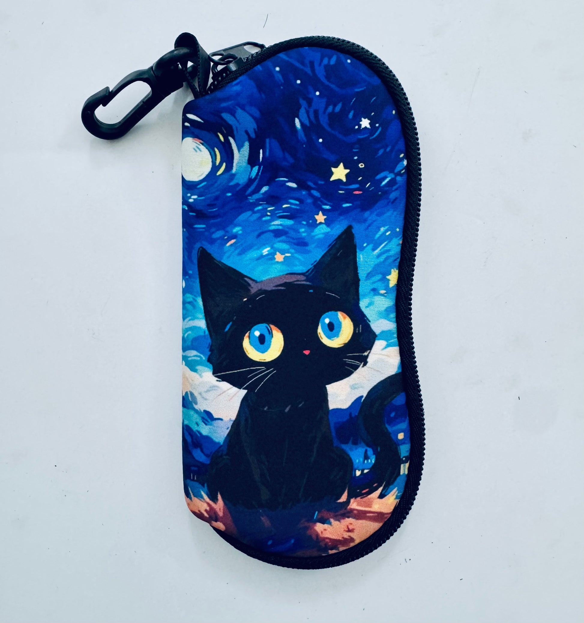 Night Black Cat Glasses Case