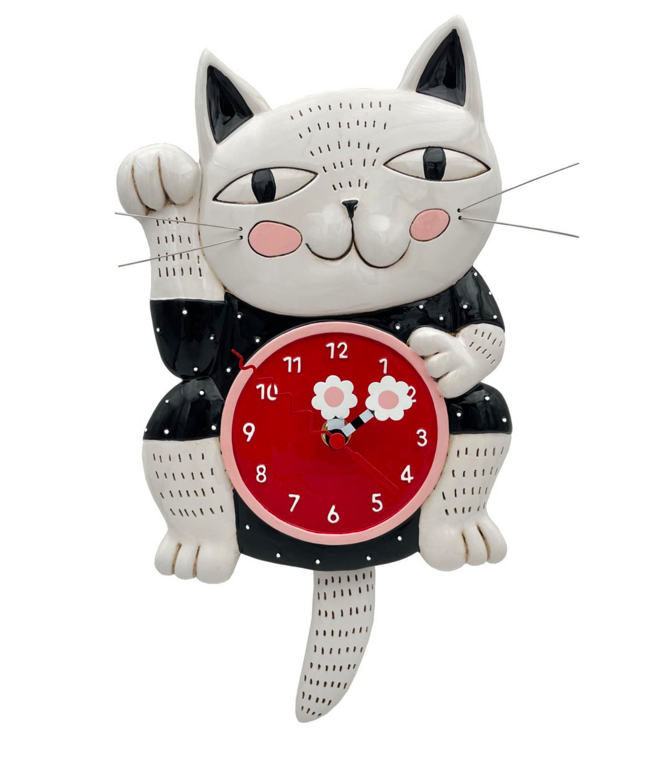 White Cat pendulum clock