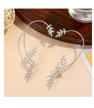 Zirconia Leaves Ear Cuff