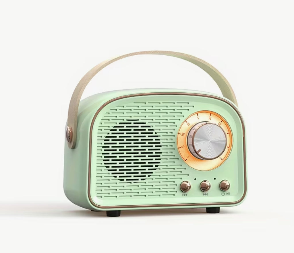 Mini enceintes portables sans fil rétro vertes