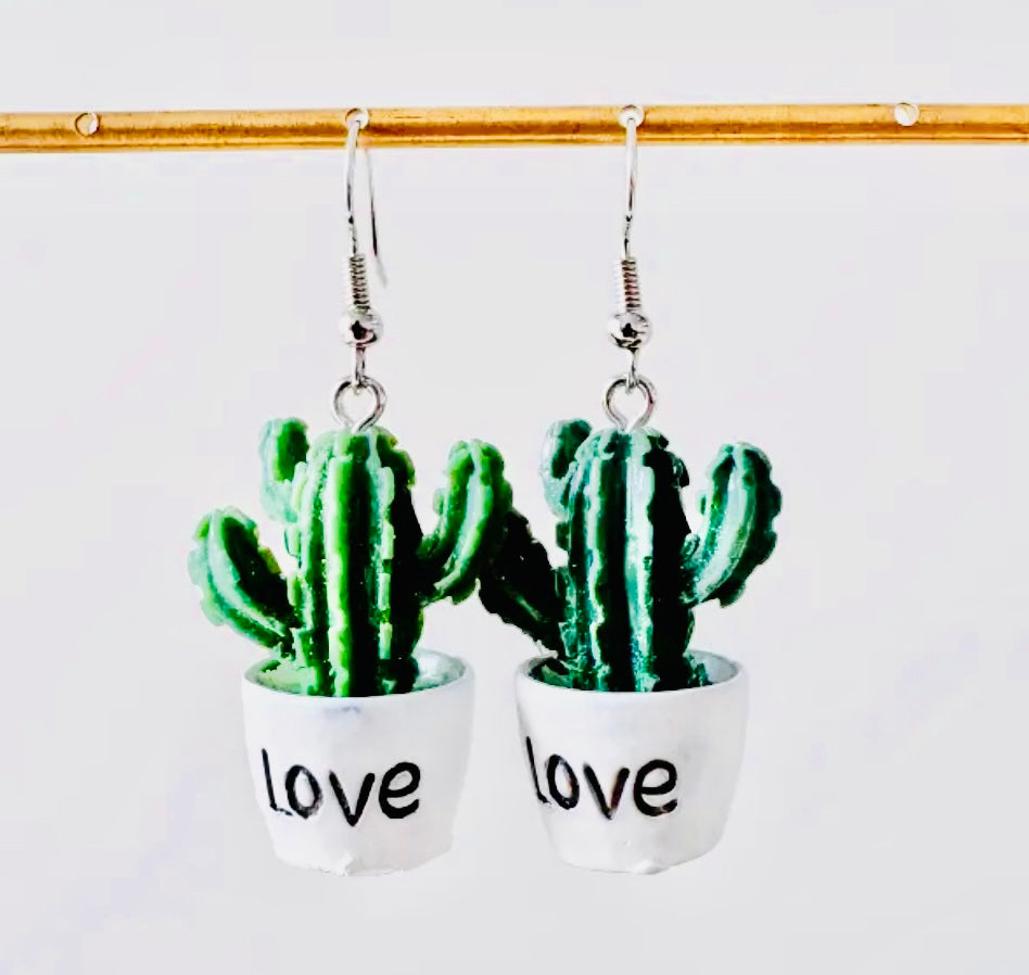 Boucles d'oreilles Love Cactus