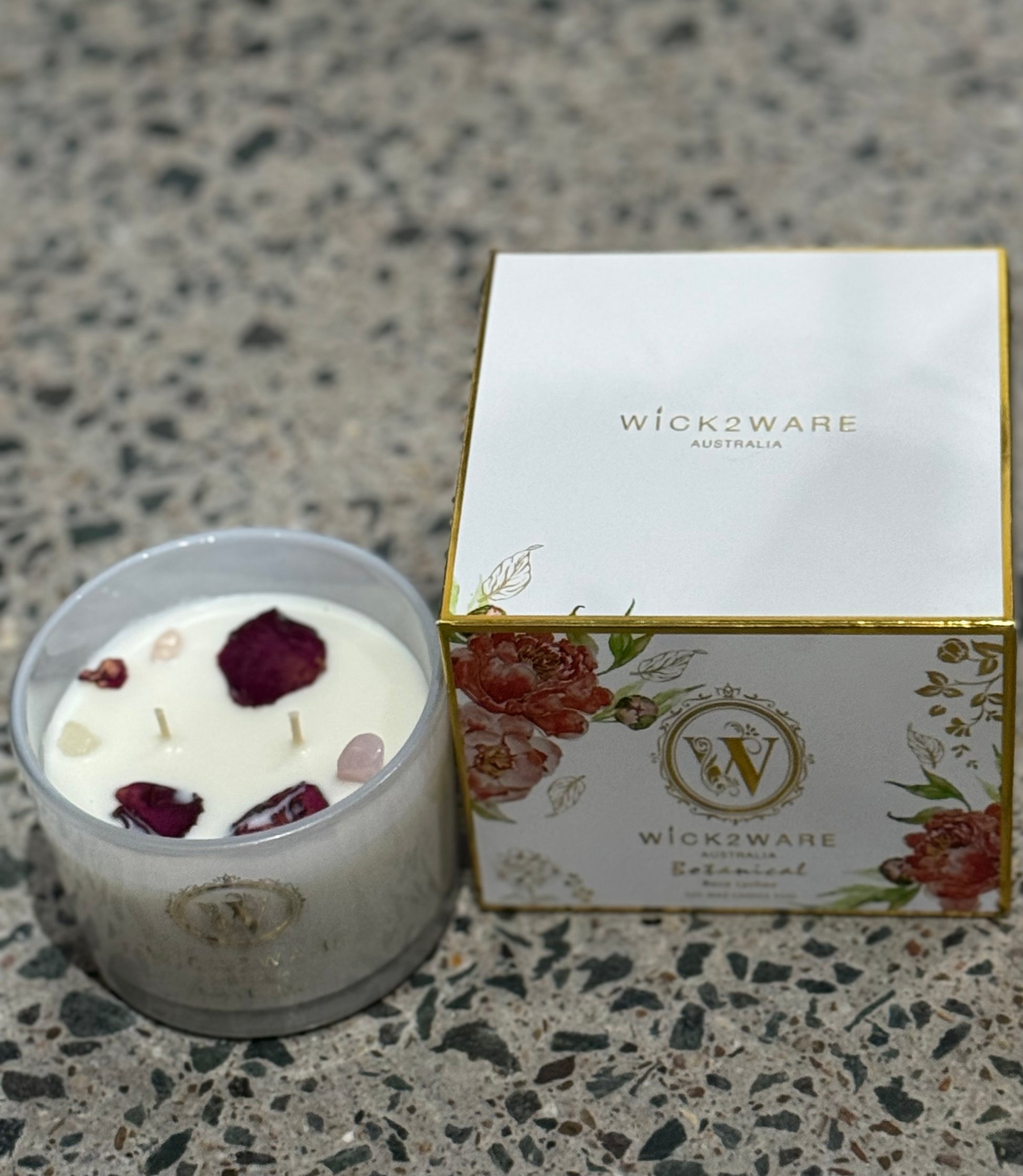 Bougie de soja à la rose et au litchi 