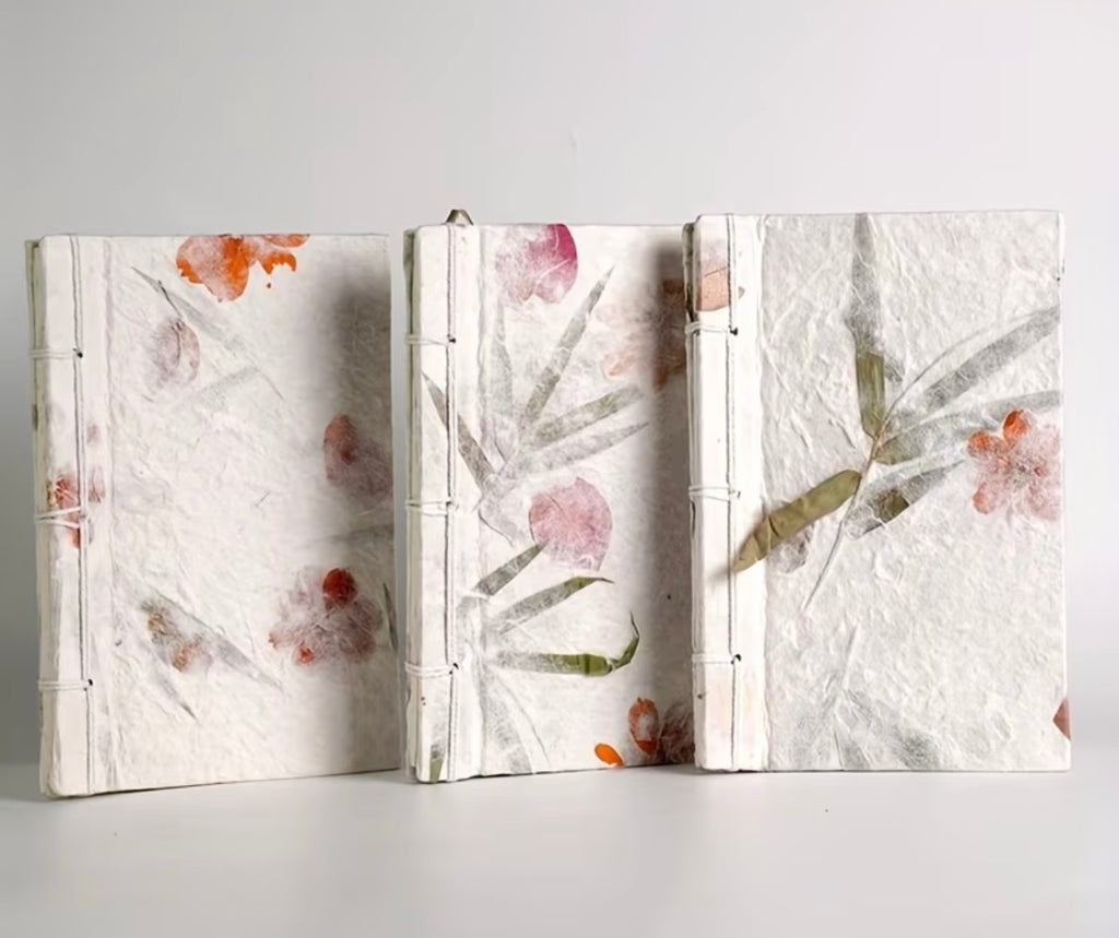 Handmade Dried Flower Paper Journal A5