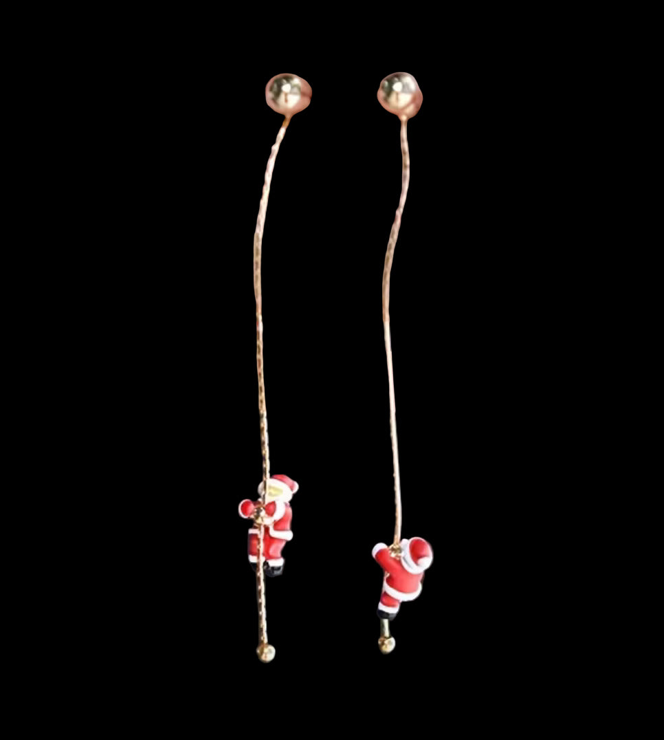 Climbing Santa Earrings