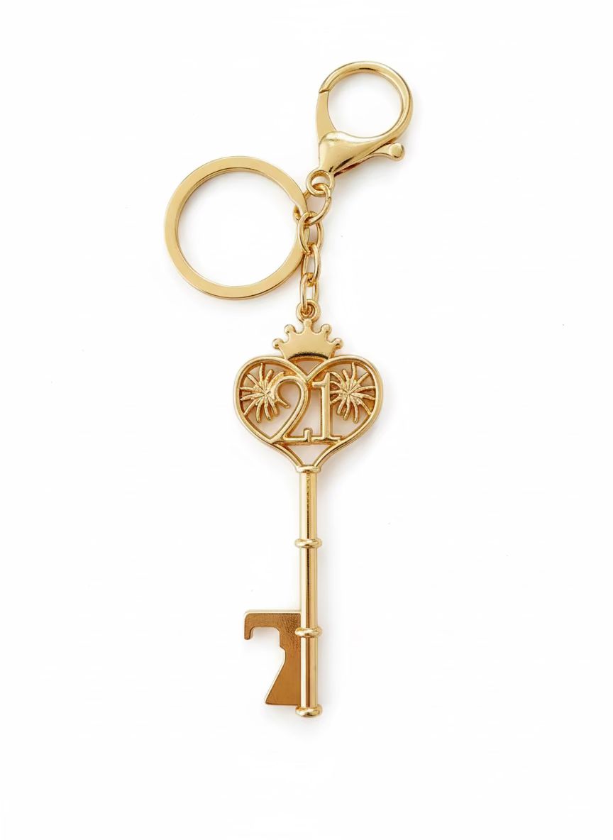 21st Birthday Key Keychain