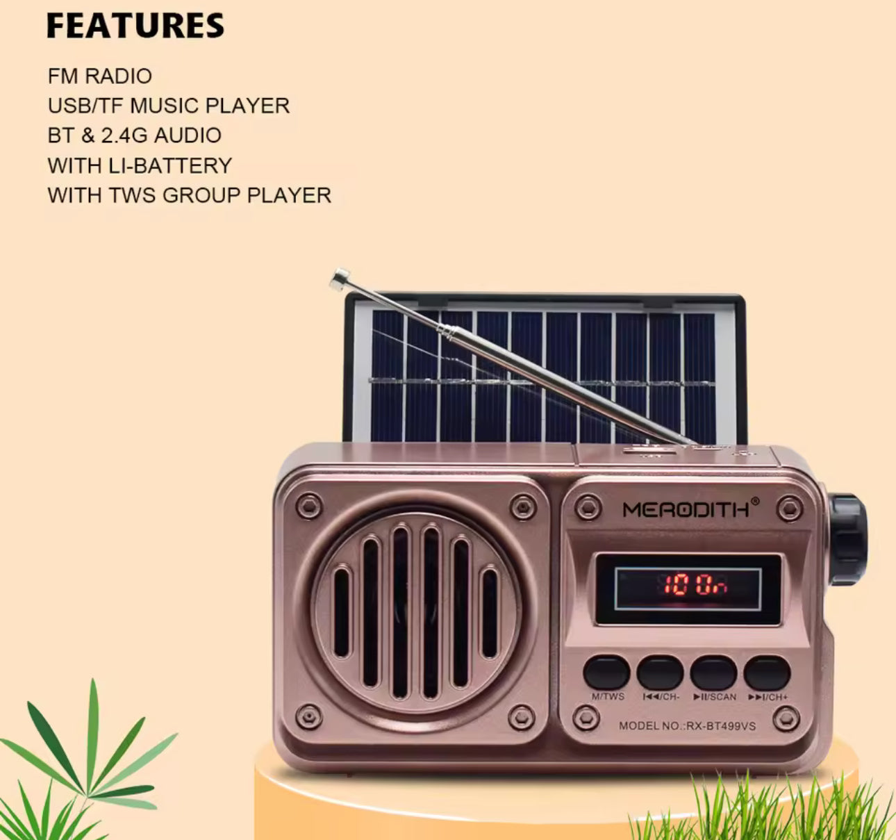 Solar Portable Radio Speaker