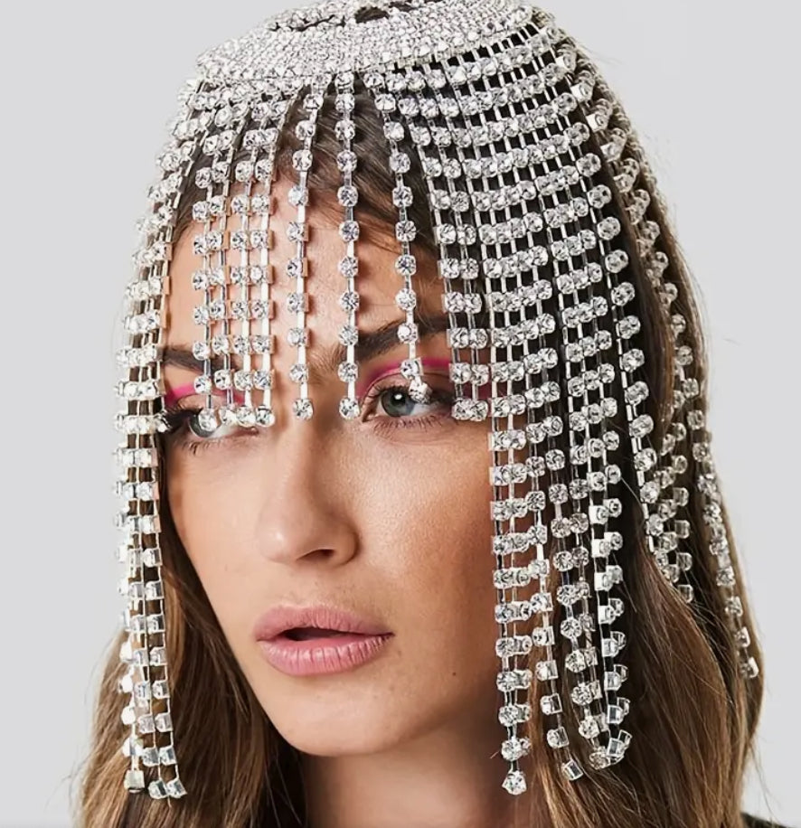 Perruque courte à pompons Diamonte (or ou argent)