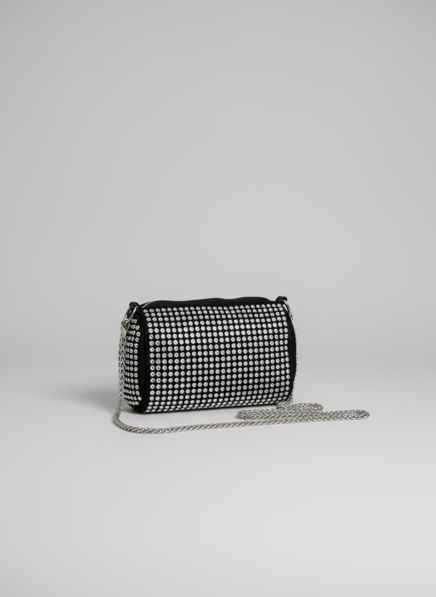 Silver Studded Black Handbag