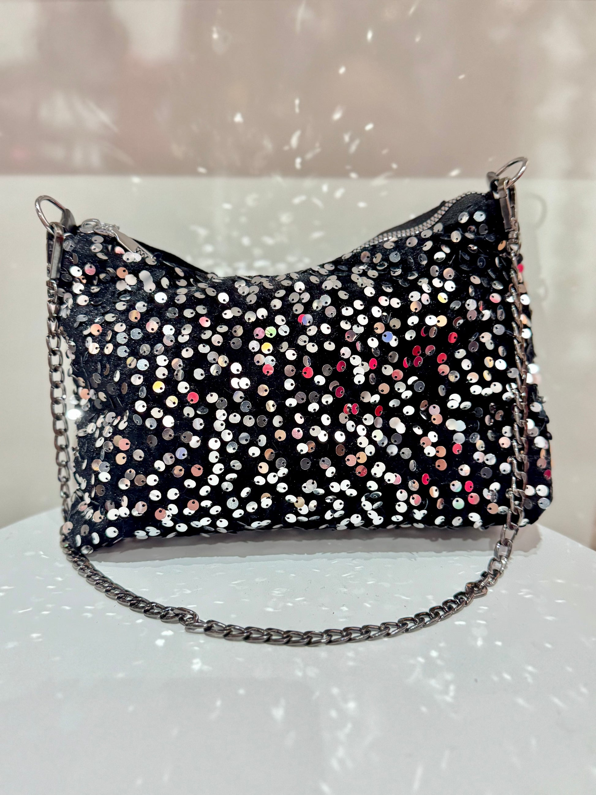 Silver black Handbag