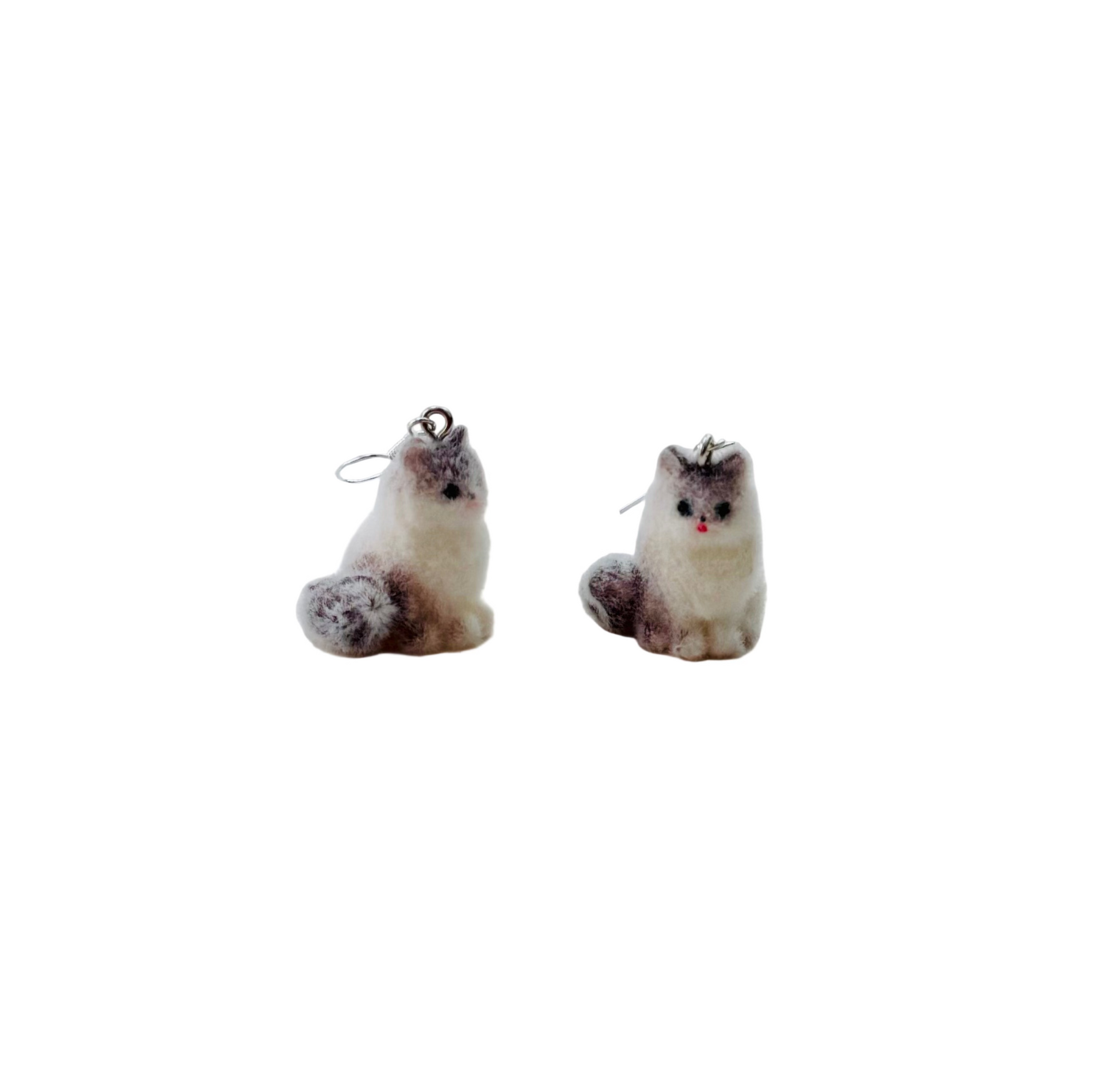 Soft cat sterling silver earrings