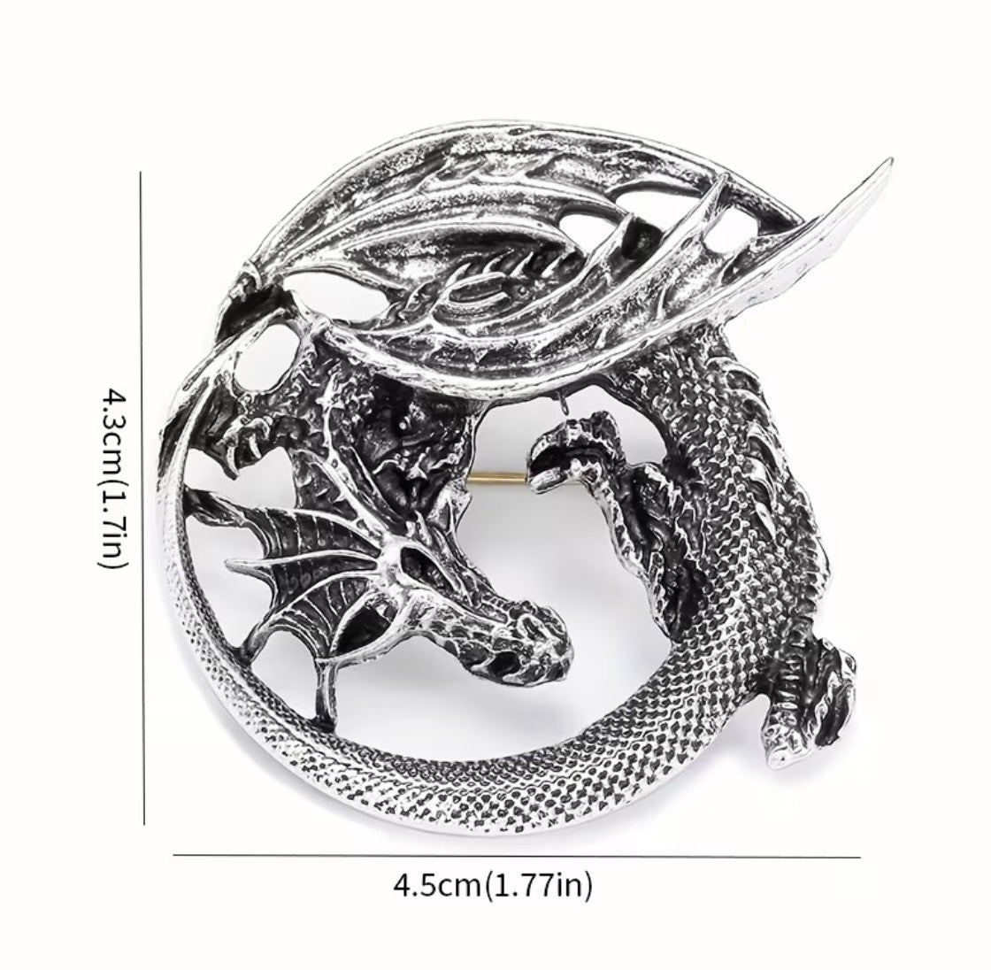 Silver Dragon Brooch