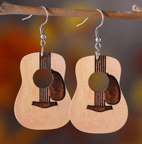 Hypoallergenic Guitar Earrings