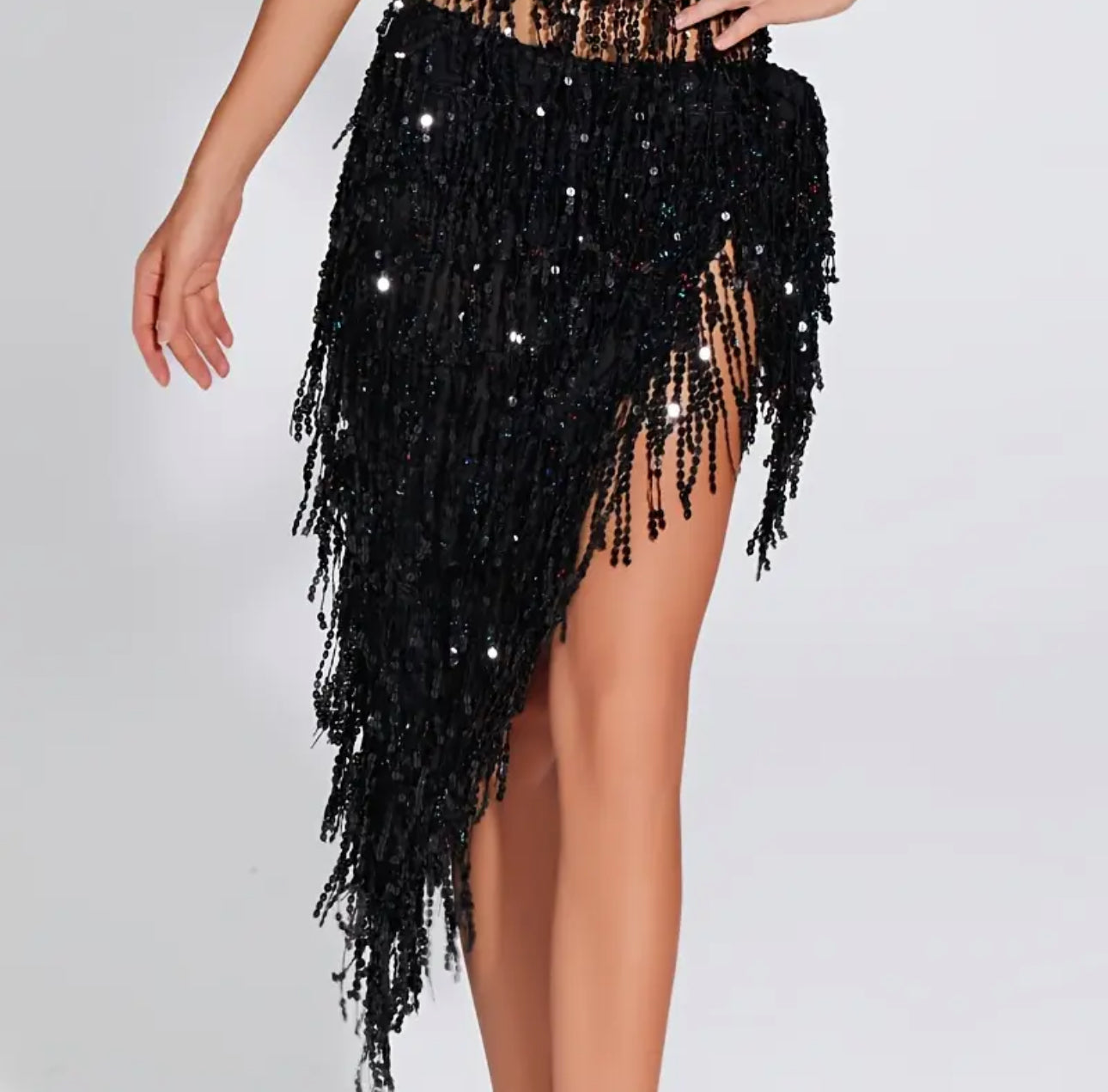 Black Tassel Dancing Scarf