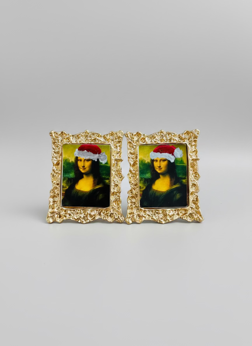 Christmas Mona Lisa Earrings