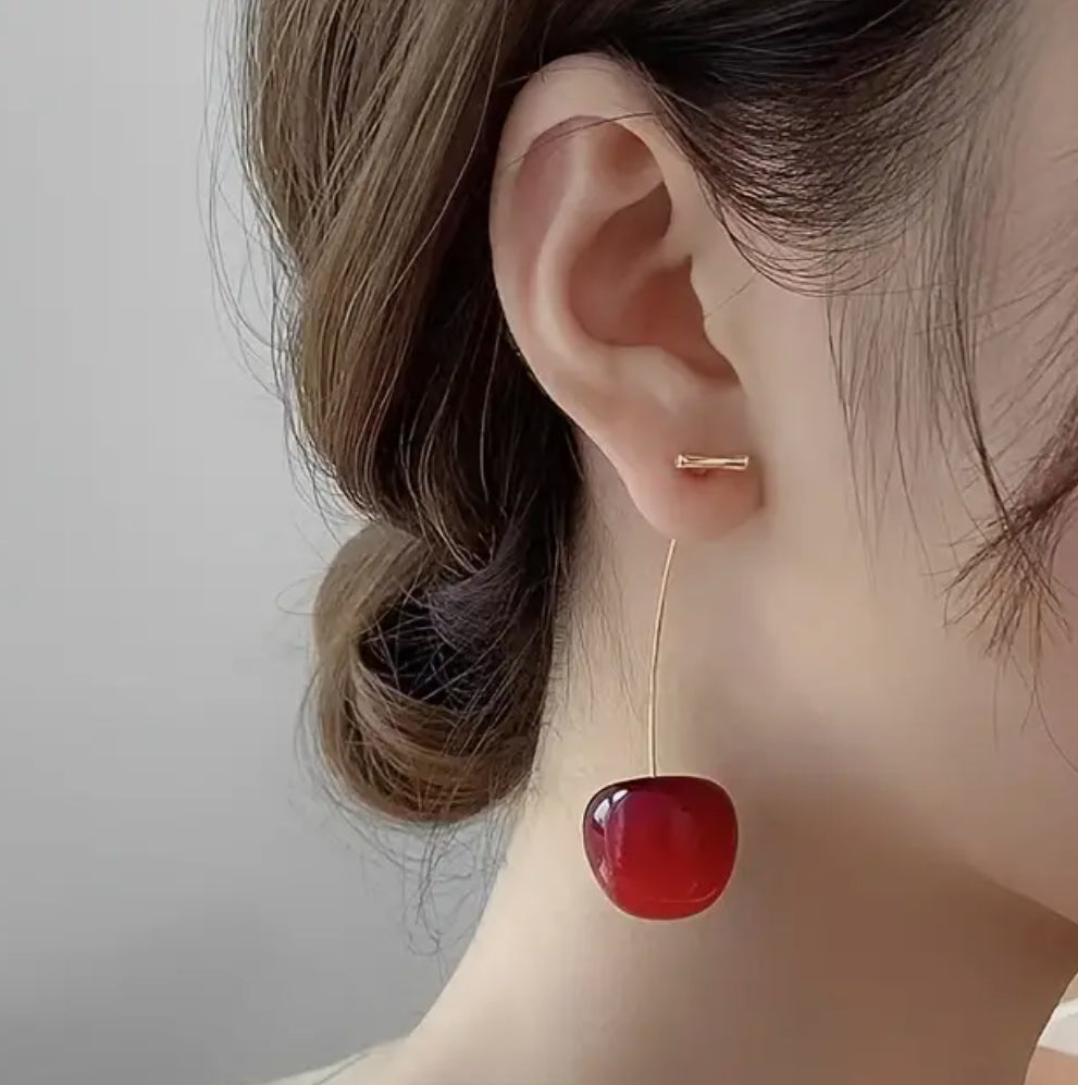 Dangling cherries earrings