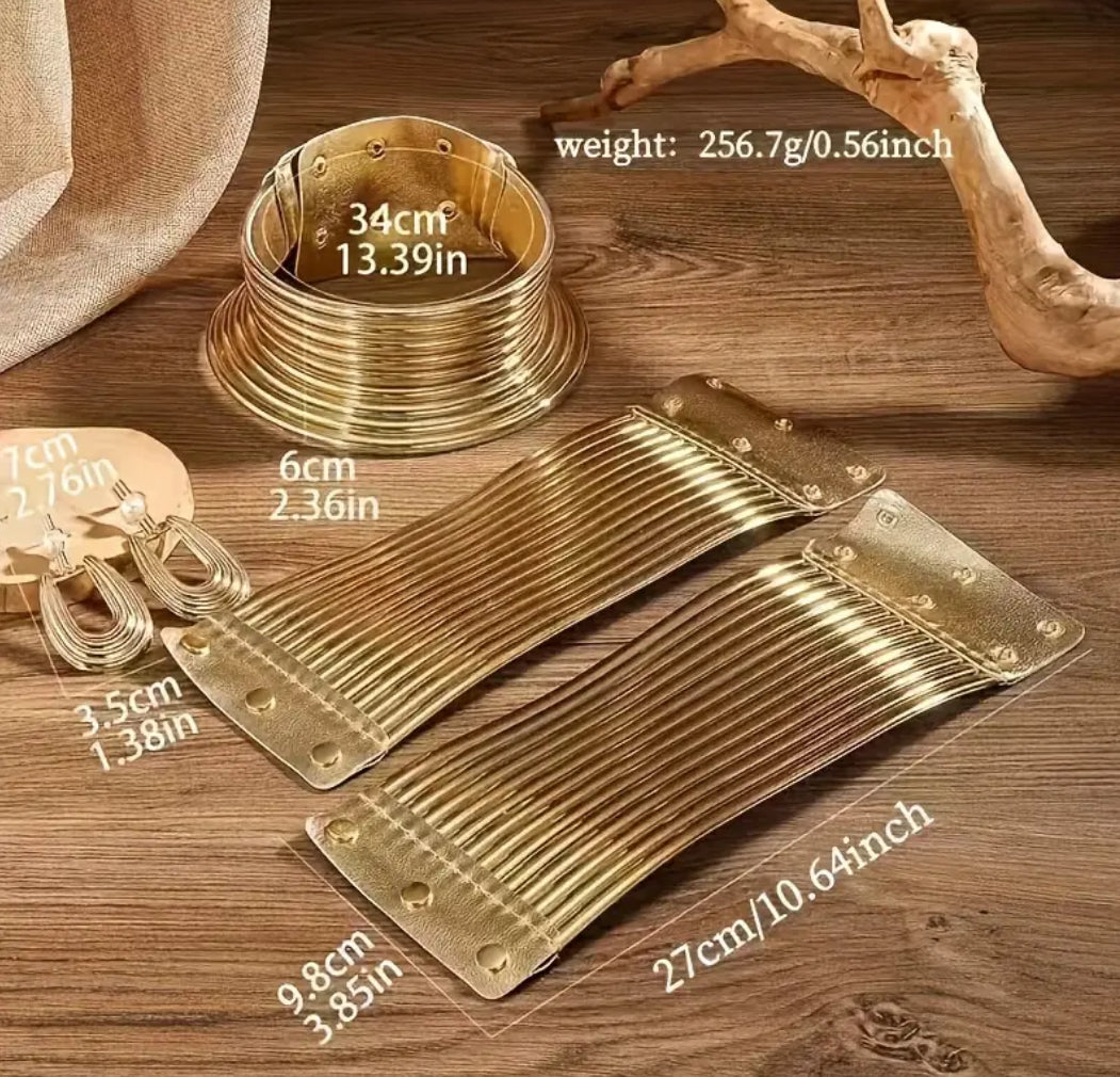 Faux Coil Jewellery Set (Gold)