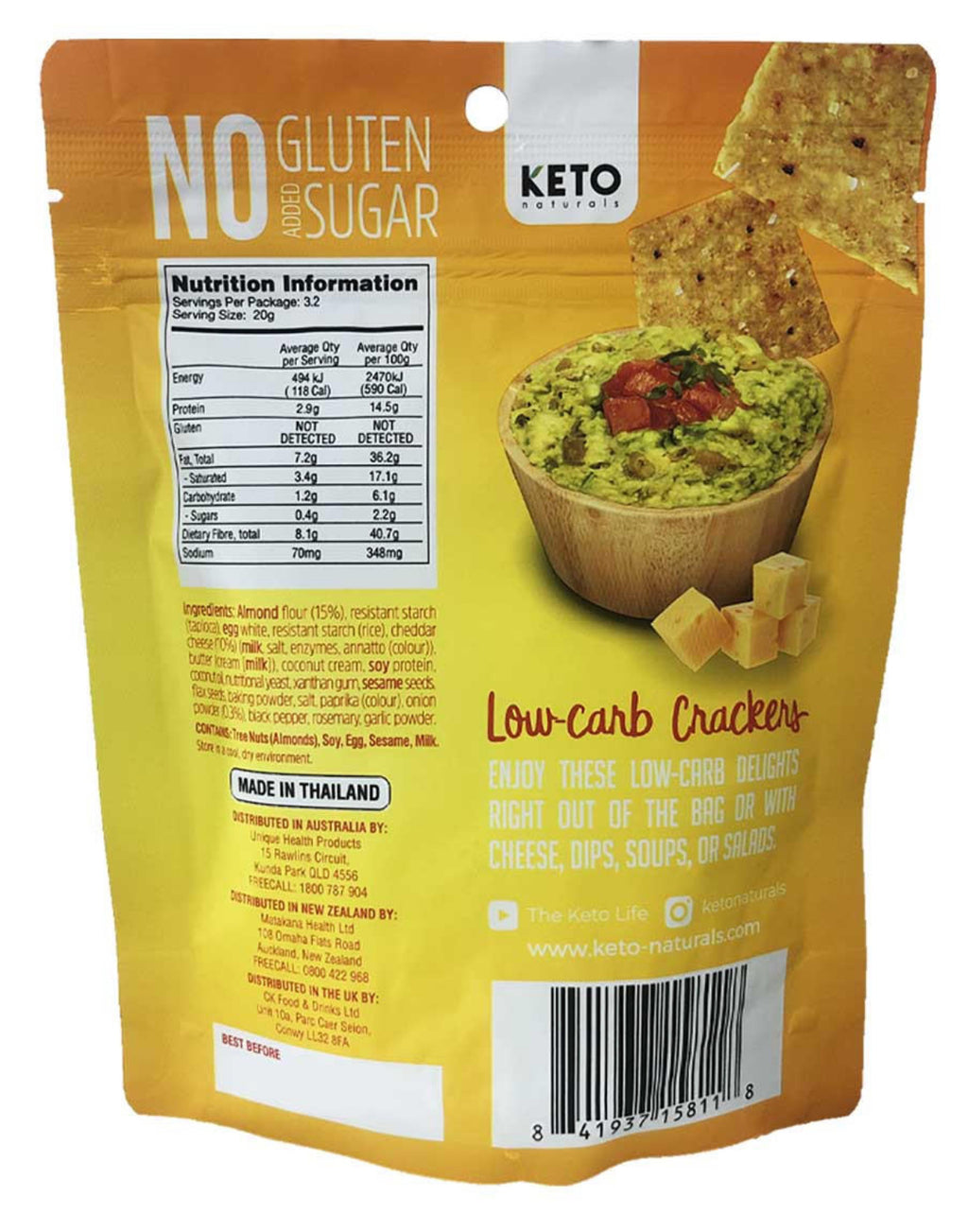 Craquelins à la farine d'amande, cheddar et oignon 