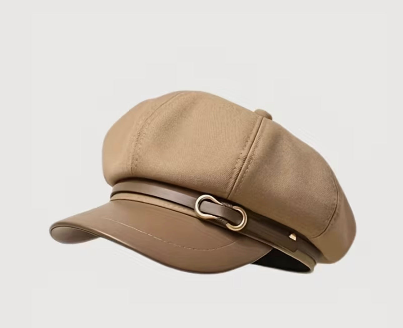 Brown Newsboy Cap with  Buckle