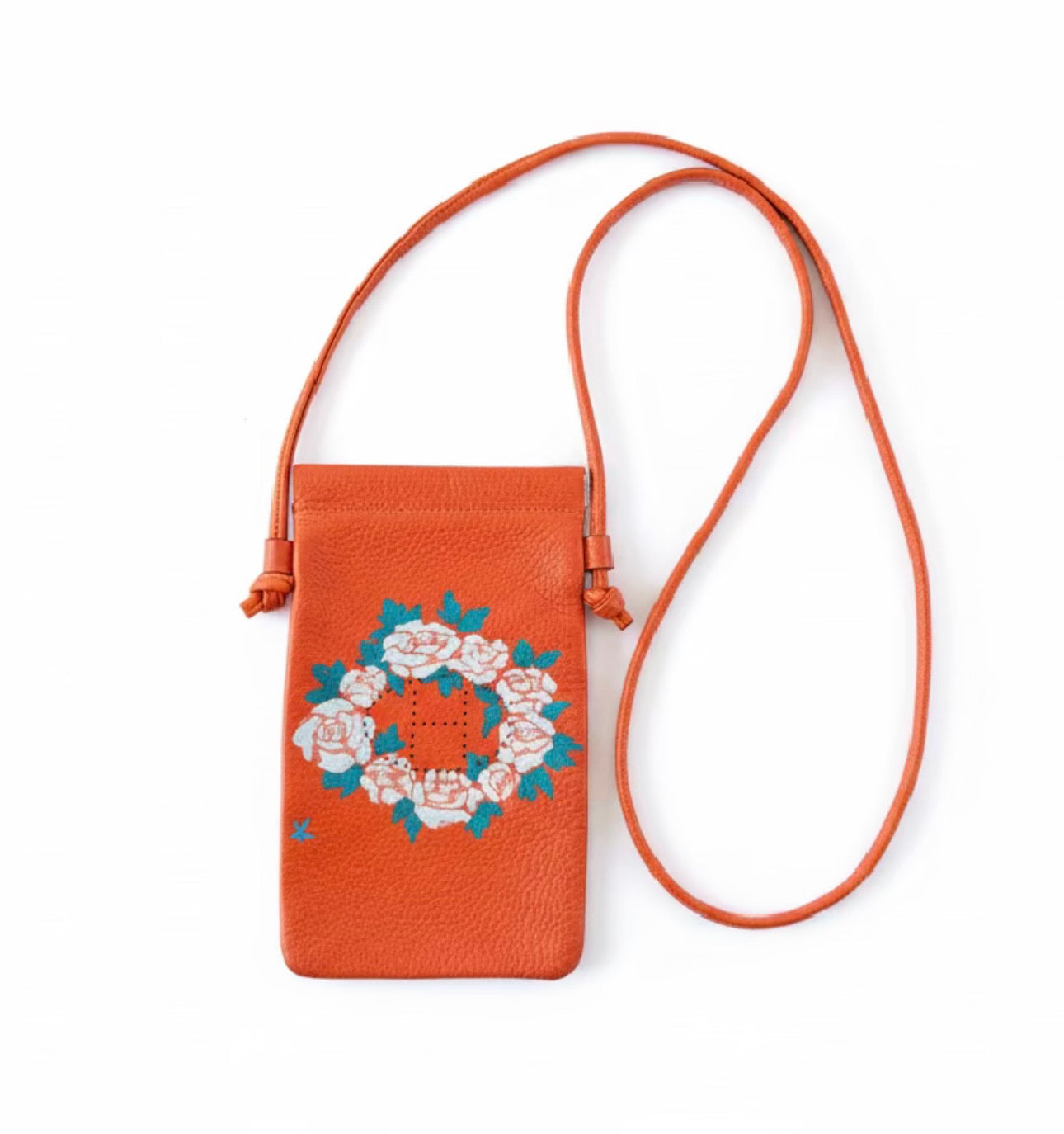 Handpainted Leather Crossbody Bag