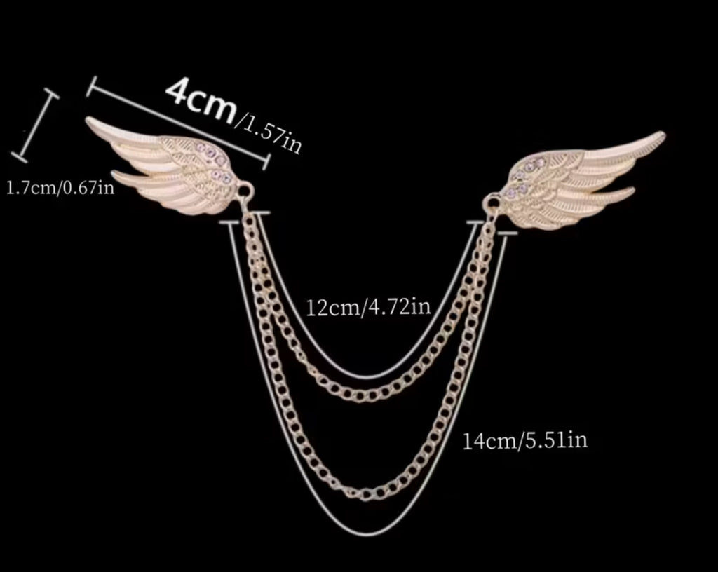 Broche ailes en argent et diamants