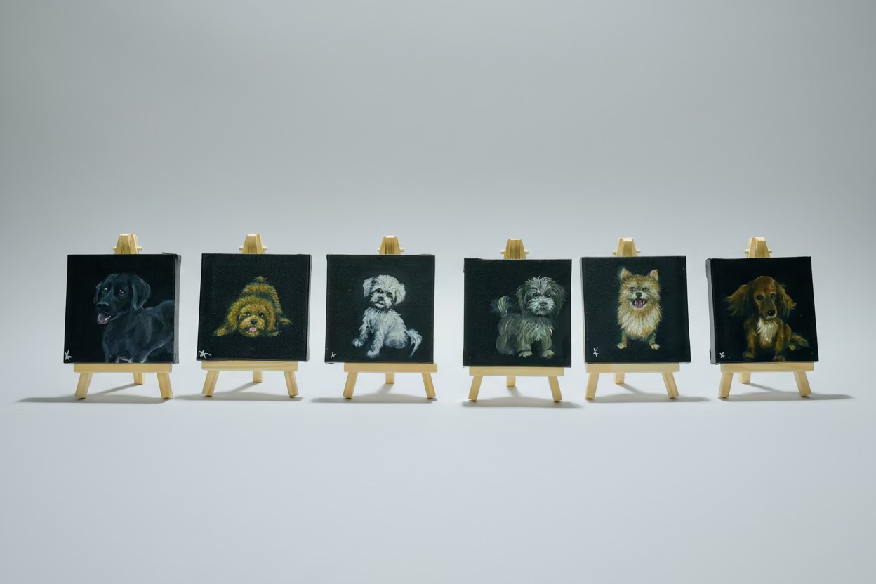 Mini Canvas on Easel- Dog Paintings