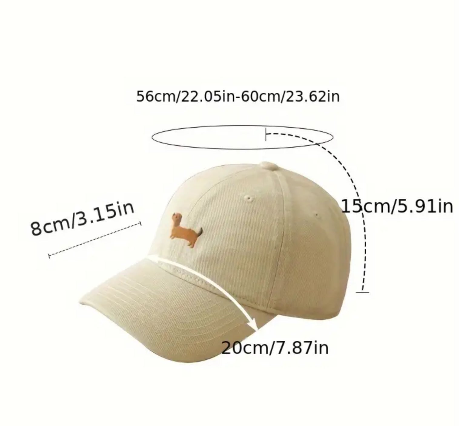 Beige Dachshund Cap