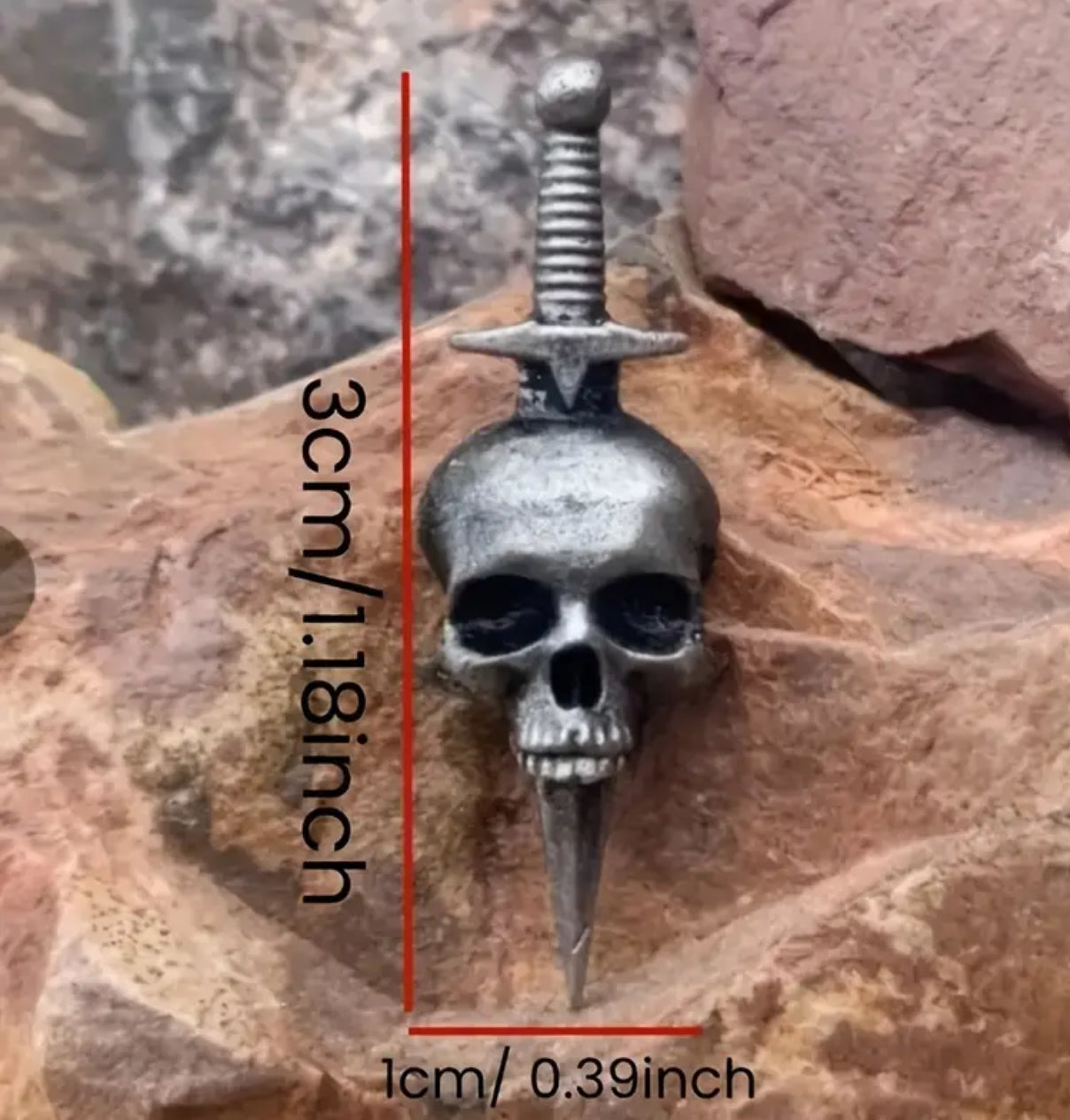 Skull and Sword Brooch Pin