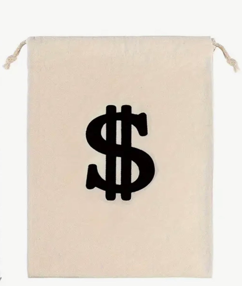 Canvas Cash Drawstring Bag