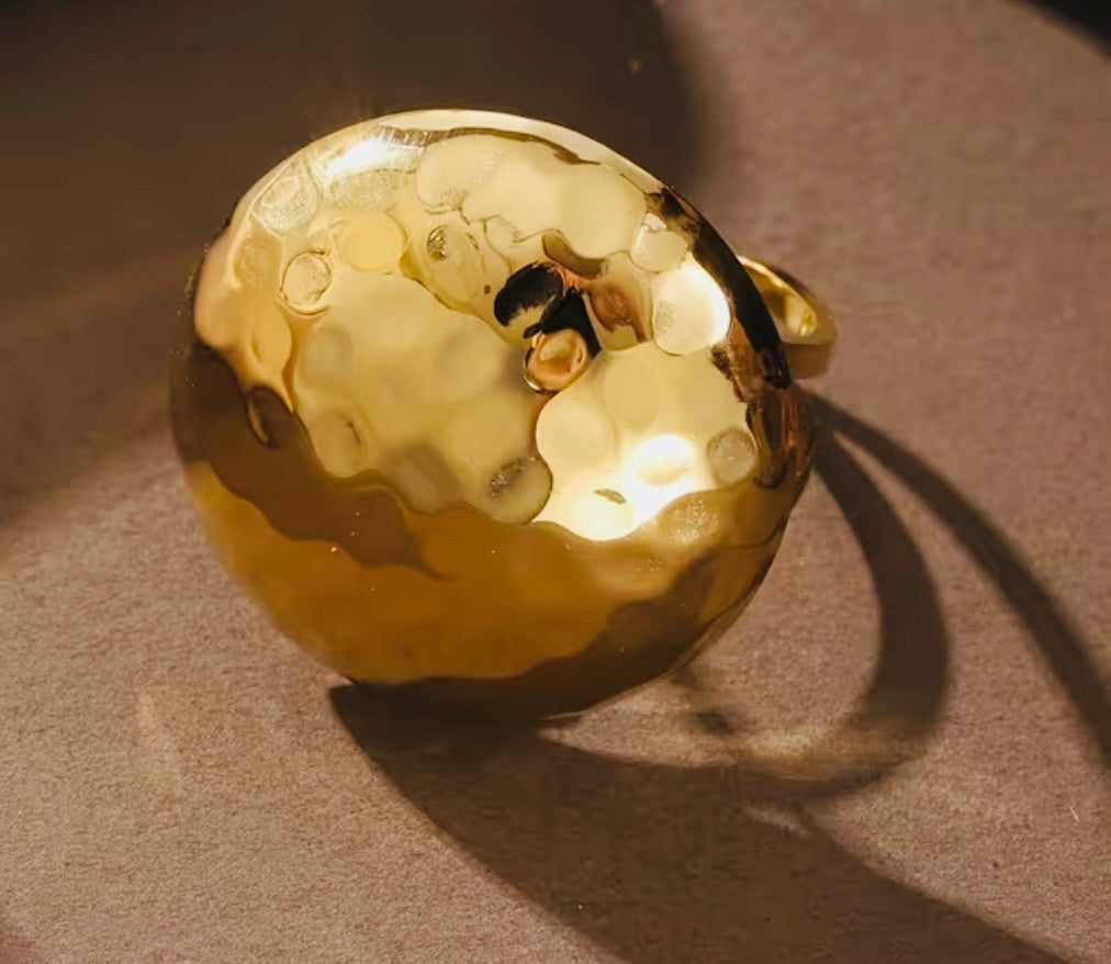 Bague en acier inoxydable martelé (cercle)