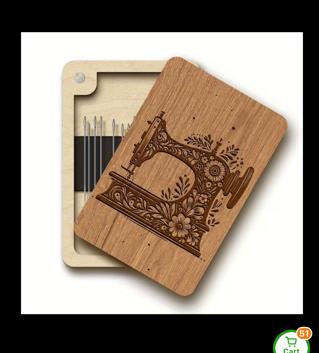 Sewing Needle Storage Box (Embossed Sewing Machine  Design)