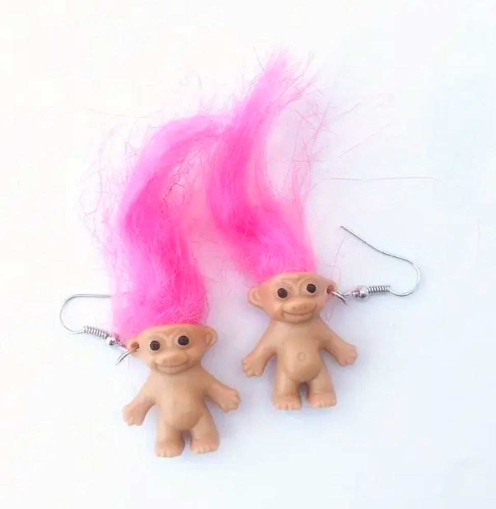 Boucles d'oreilles Trolls (3 couleurs)