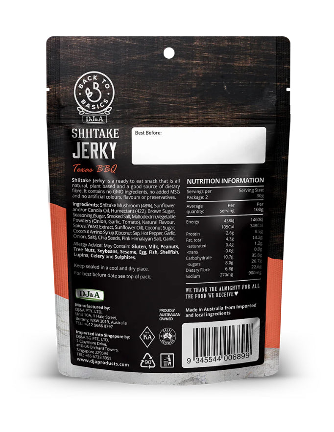 Shiitake Mushroom Jerky Texas BBQ